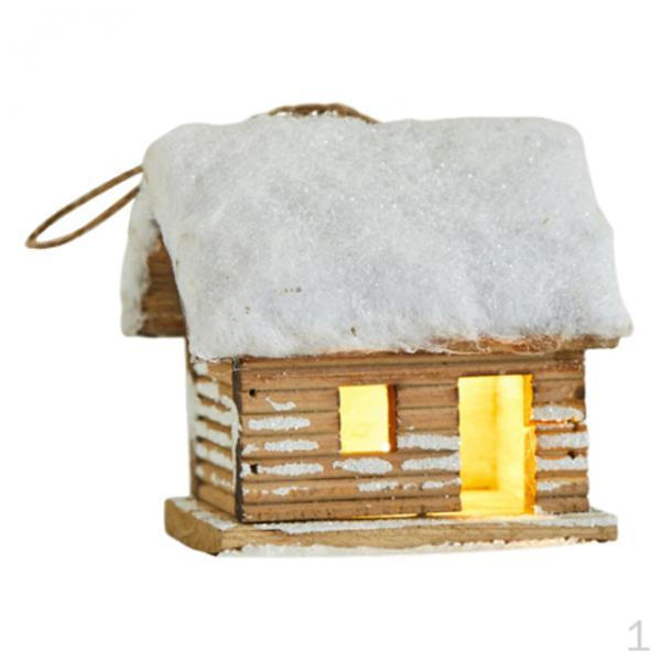 Podświetlany Dom Wiejski Ozdoba Świąteczna Oświetlenie Budynek Miniaturowa Chata Drewniana Wisząca