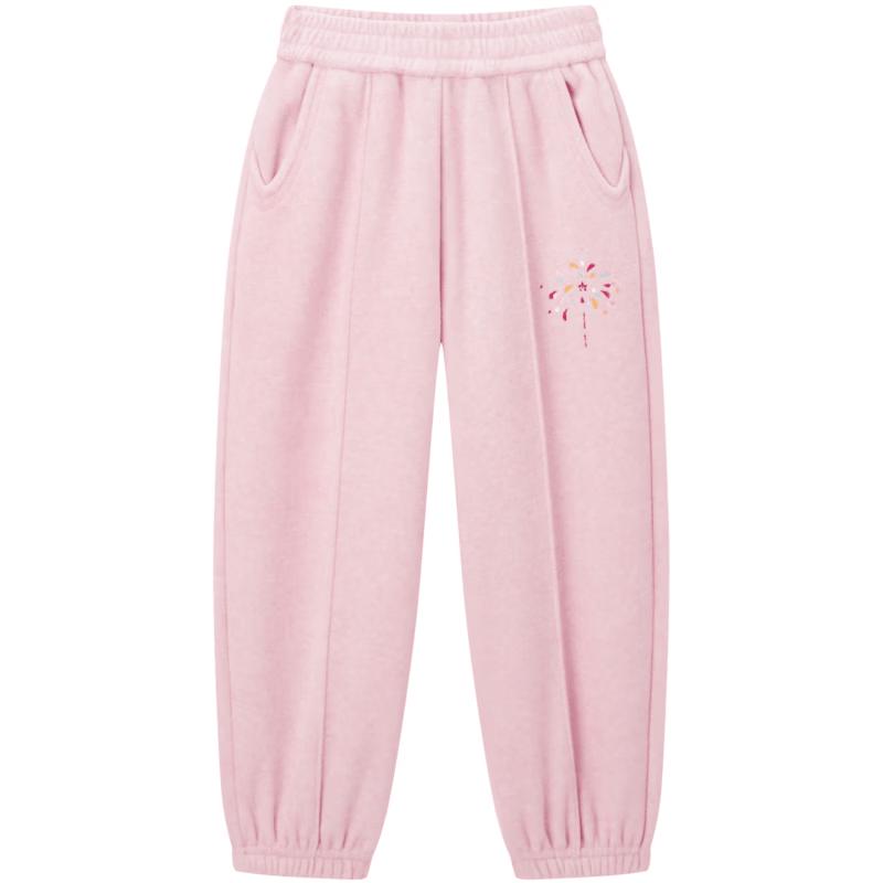 MiniPeace Girls Winter Fleece-lined Sweatpants 110 бледно-розовый