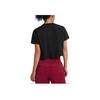 Under Armour Casual Sports Series Simple Round Neck Loose Short Sleeve T-Shirt Women Tops Black 6006019-001