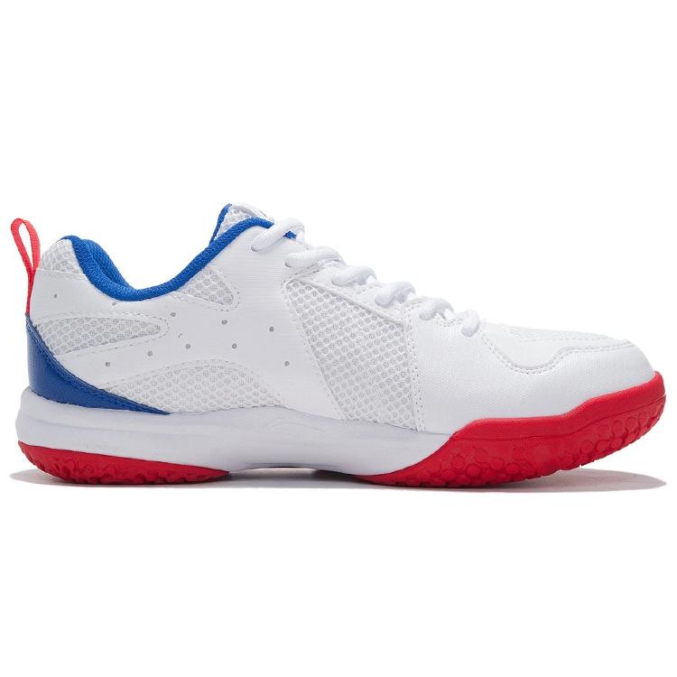 New LiNing Ace Cushioned Slip Resistant Abrasion Resistant Low Top Badminton Shoes Men's White Blue AYTP011-13