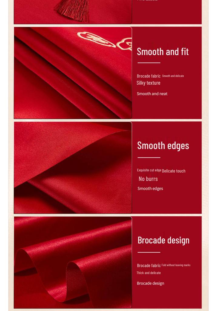 Chinese Wedding & Engagement Festive Red Tablecloth - Living Room & Dining Décor