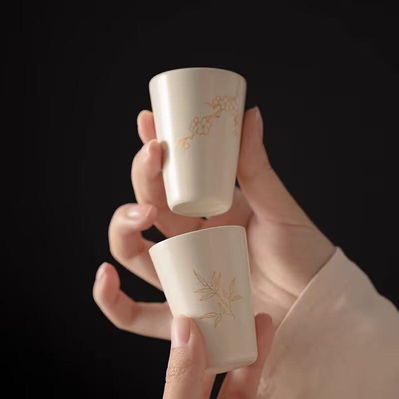 Retro Ceramic Tea Cup Master Cup Single Cup Grass And Wood Ash Glaze Colored Tea Cup Kung Fu Tea Set National Style Fragrant Cup