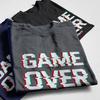 COOLMIND 100% Cotton Game Over Print Men T Shirt Casual Funny Men Tshirt Cool O-neck Cotton T-shrit Men Tee Shirts Tops