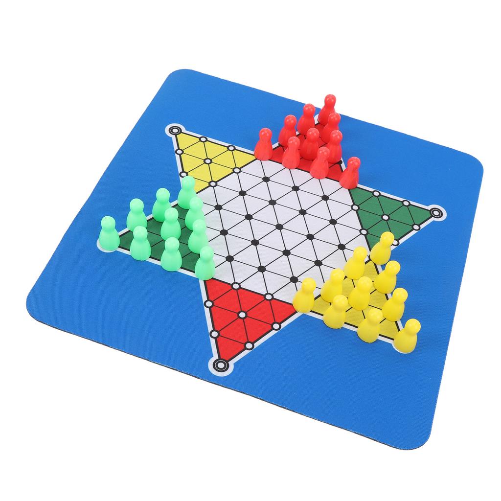 Chinesisches Dame Spielset Gummi Damebrettmatte und 3 Farben Damesteine Tragbares Set mit Aufbewahrungstasche für Zuhause