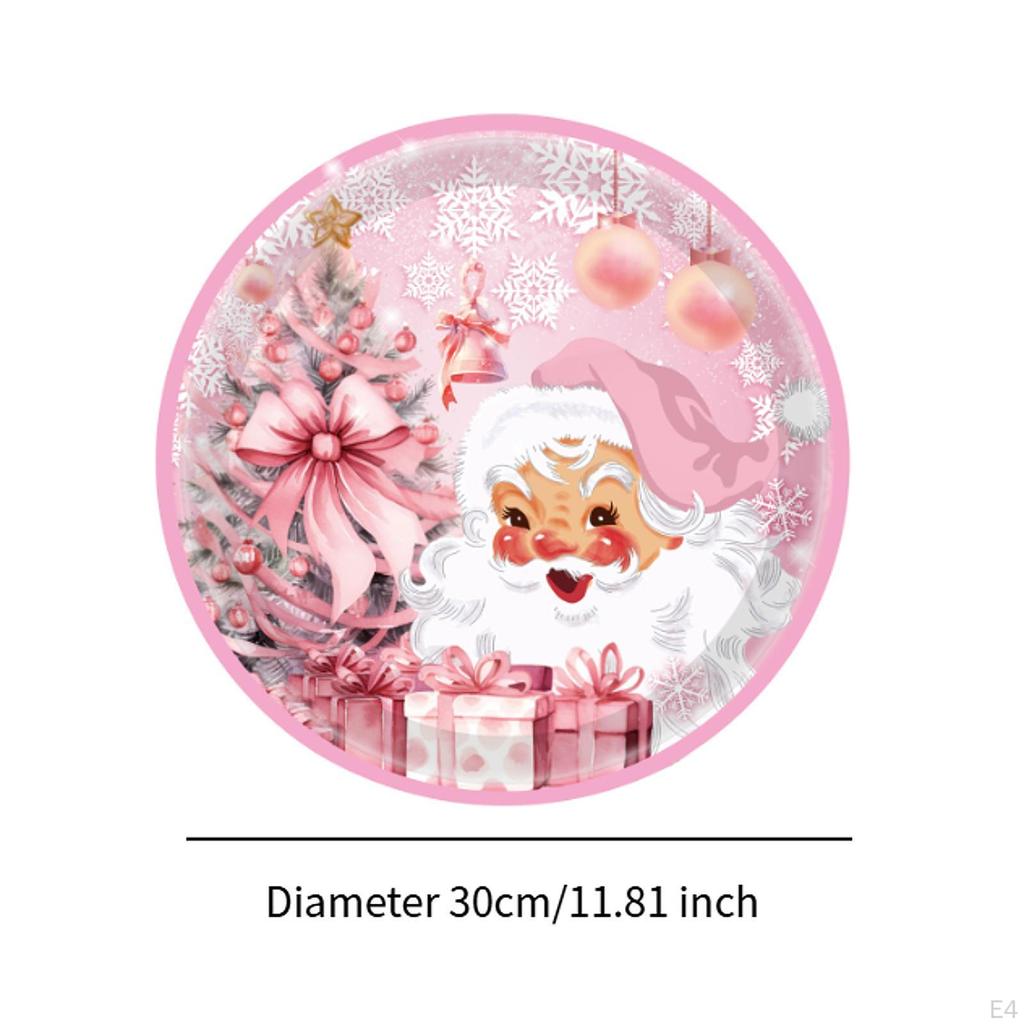 16 Stück Weihnachtsdekorationsplatten Rosa Zubehör Geschirr für Babyparty 7 Zoll