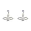 Mini Relief Style Earrings Unisex Earrings Silver Purple 62020025J26S174