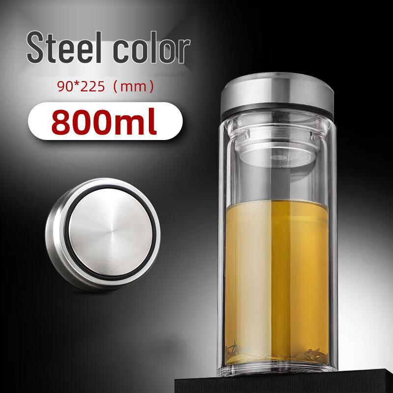 MINGHUI CD8001 Double-Layer Glass Mug with Tea Infuser