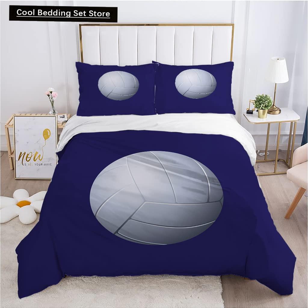 Set Lenjerie de Pat Volei Sporturi King Queen Husă de Plapumă Tematică Minge Foc și Apă Husă de Plapumă Poliester Husă de Pilotă