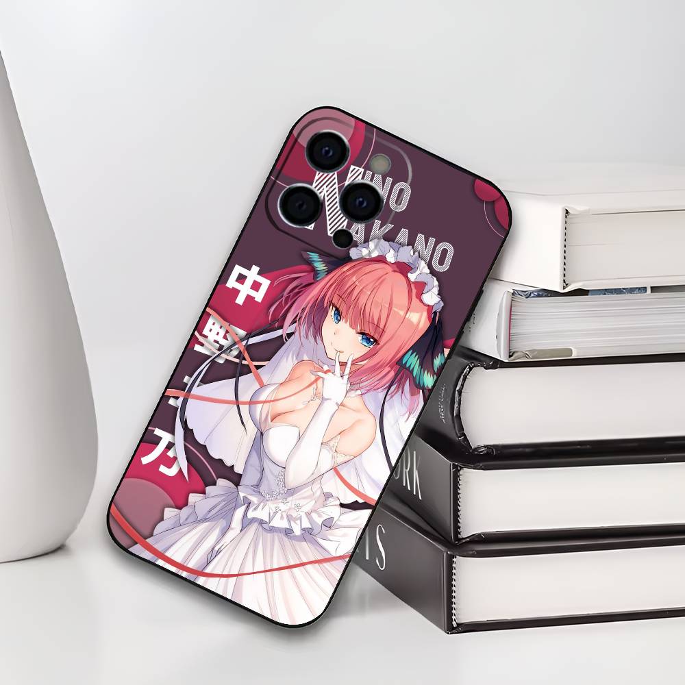 N-Nino N-Nakano Anime Phone Case For iPhone 17,16,15,14,13,12,11 Plus,Pro Max,XS,Soft Silicone Black Cover