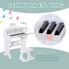 37 Keys Kids Piano Mini Electronic Keyboard Light Kids Musical Instrument Educational Game Children Grand Piano Toy Set w/Stool & Microphone & Music