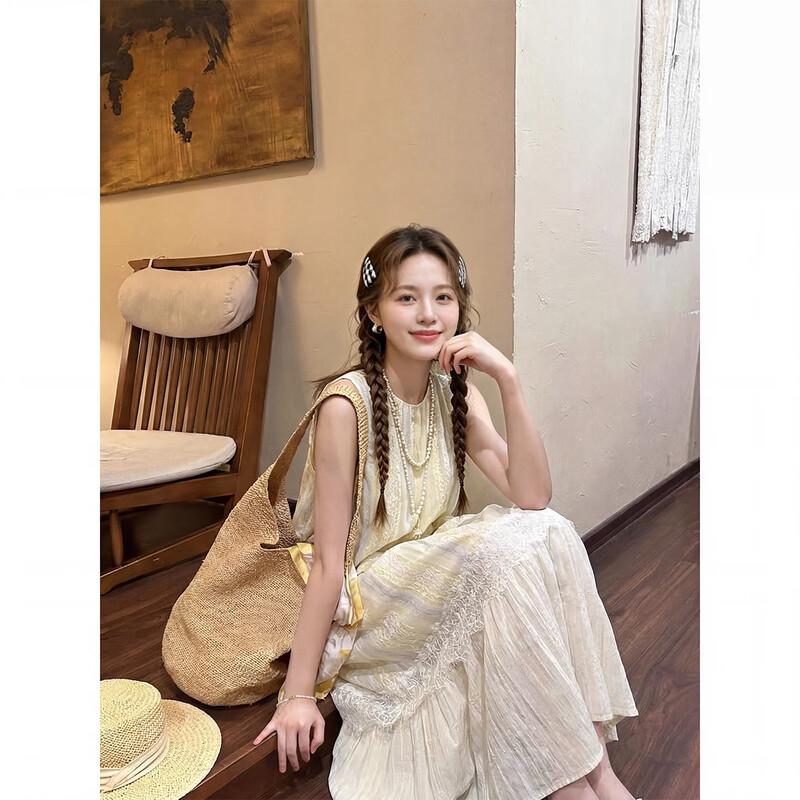 TonLion 2026 Summer Lace Patchwork A-Line Dress