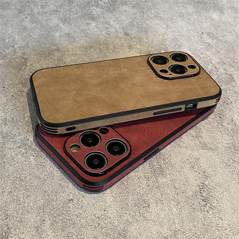 Die Retro-Wildledertextur ist geeignet für Apple 14promax Handyhüllen, iPhone13 Business 12 Sturzsichere 11 Schutzhüllen