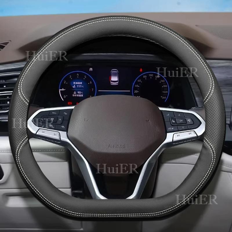 New For VW Volkswagen Nivus D Type Flat Bottom Steering Wheel Cover Breathable Anti-Sweat Auto Decoration Interior Accessories