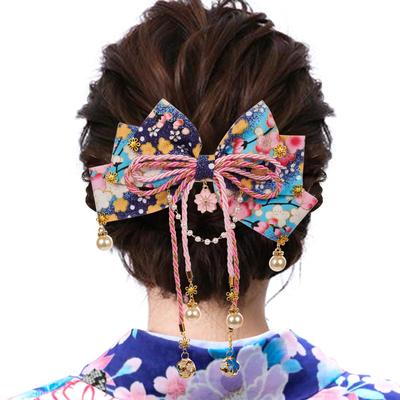 OTAKUMARKET Hair for Japanese with for Girls and 1 Piece Ornament, Ribbon, Hakama, Graduation, Kimono, Yukata, Furisode, Shichi-Go-San, Coming-of-Age