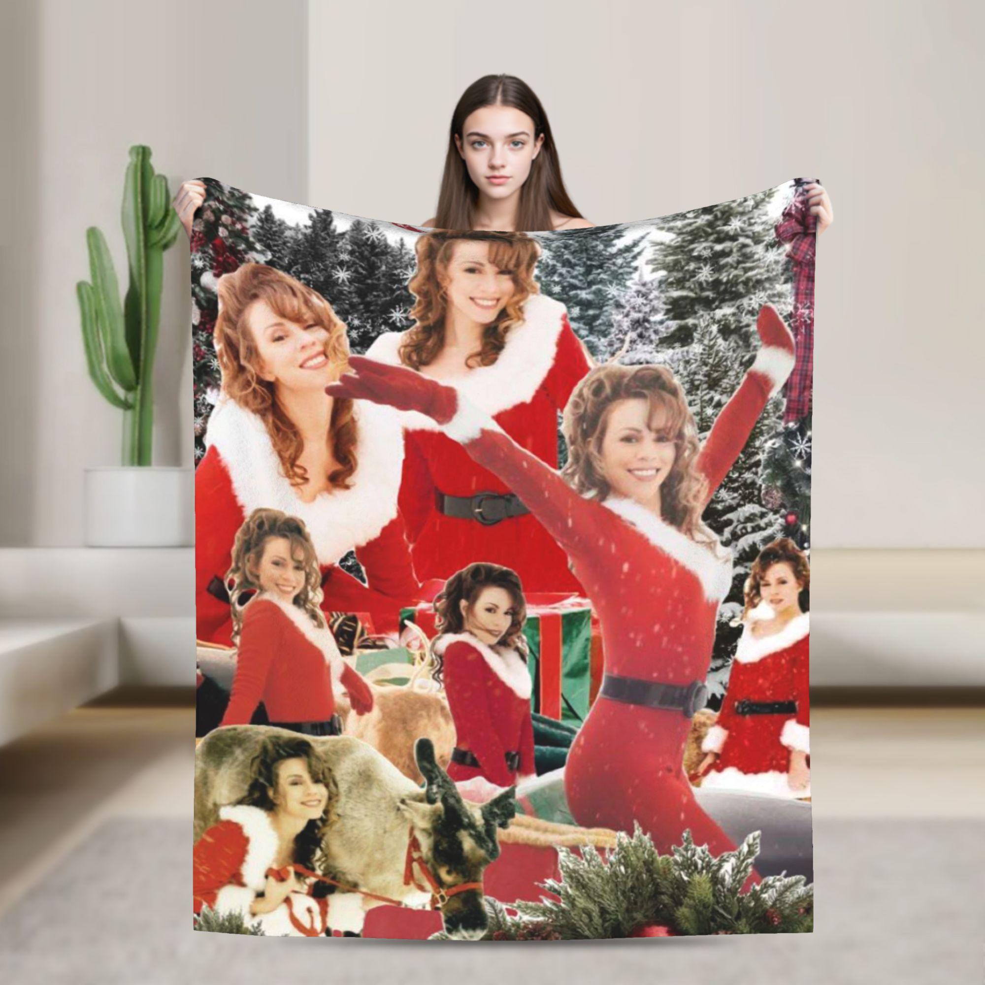 

Mariah Carey Christmas Flannel Blanket Soft Durable Bedding Throws for Couch Bed Travel Funny Bedspread Sofa Bed Cover 75x90cm