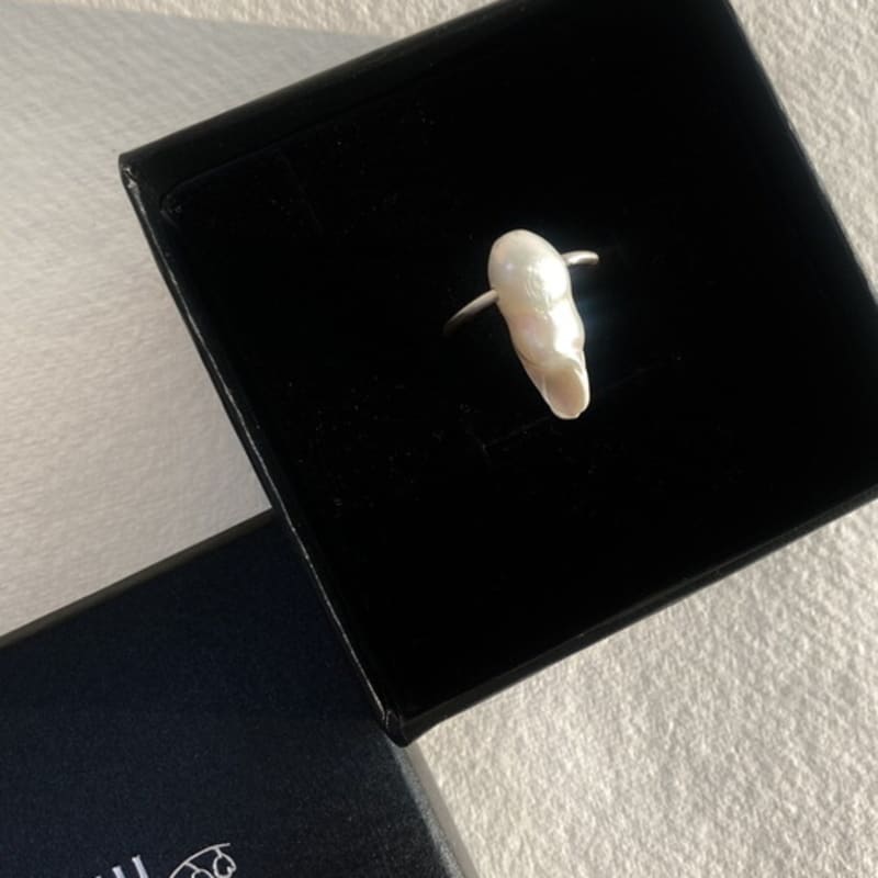 SUZURAN Liquid Pearl_uneven Silver Ring
