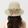 Fashion Sunscreen Beach Hat Casual Sun Cap Bucket Hat Bow Flowers Straw Hat Spring Summer Elegant Foldable Women Wide Brim Hat