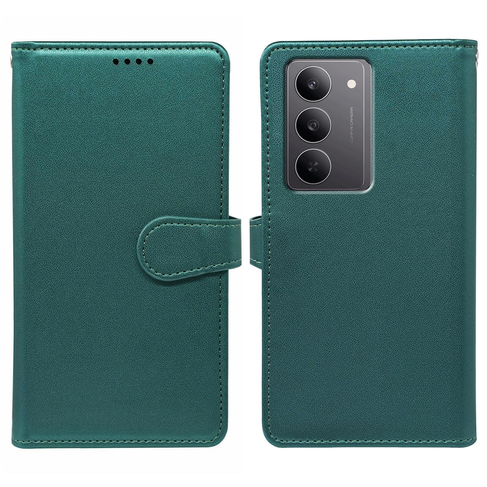 

For Realme 14x (India) 5G Case with 9 Card Slots PU Leather Stand Phone Cover Green