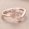 JONNEIC Four-Leaf Clover Lucky Silver Plated Ring