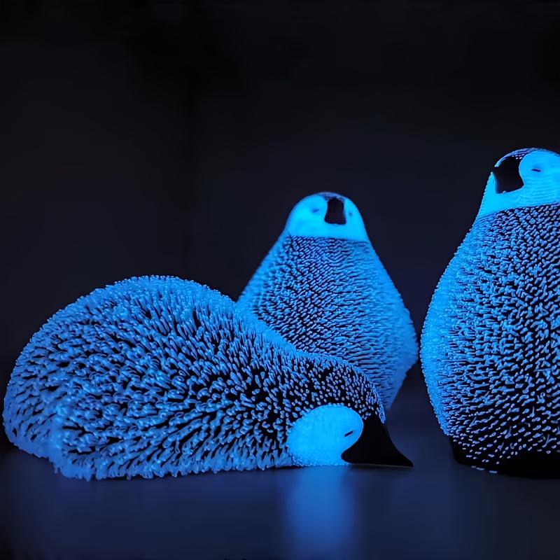 1 Piece of Luminous Penguin-Shaped Ornament, 3D Printed Luminous Blue Lying down Baby Penguin Figurine, Glowing Ornament for