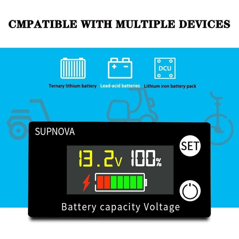 Power Display Meter Battery Capacity Indicator DC Battery Voltmeter Battery Tester Voltmeter Gauge