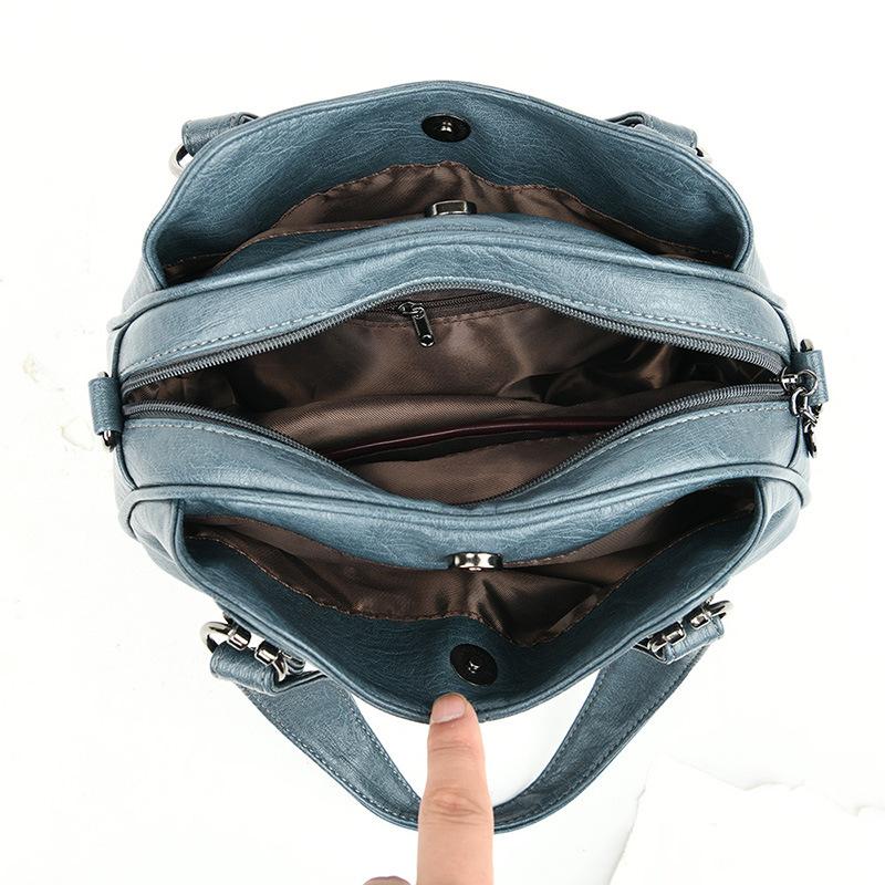 Handbag Three Layer Large Capacity Fashionable Women's Shoulder Bag Daily Commuting