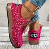 Casual Sneakers - Lightweight, Breathable Fabric Upper with Synthetic Faux Leather Sole, Stability Support, All-Season Comfort, Vibrant Pink