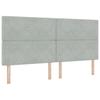 Box Spring Bed with Mattress Light Grey 200 X 200 Cm Velvet