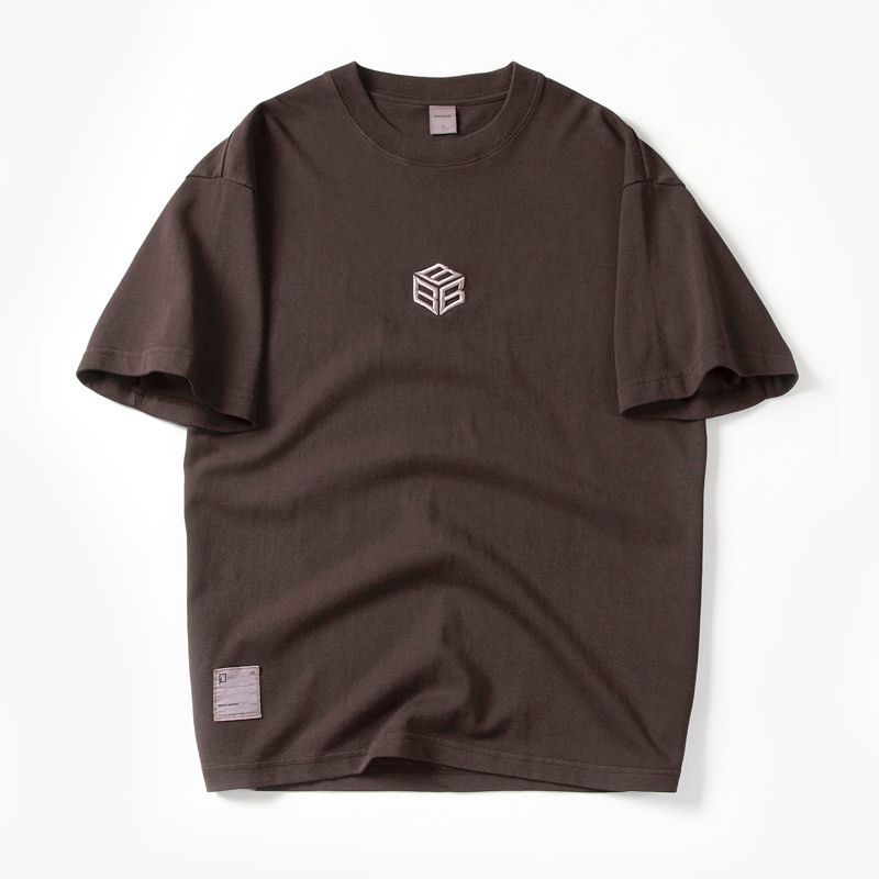 Vintage Men's Short Sleeve Cotton Export Export Embroidery