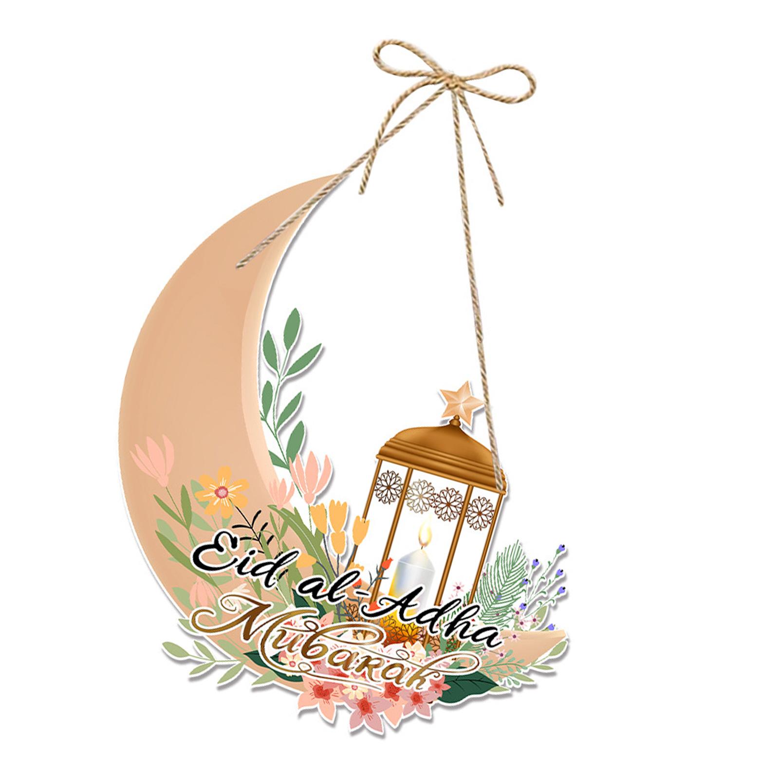 

Ramadans Mubarak Moon Ornament Delicate Ramadans Paper Door Sign Decoration Feature Lamp Flower And Moon Motifs