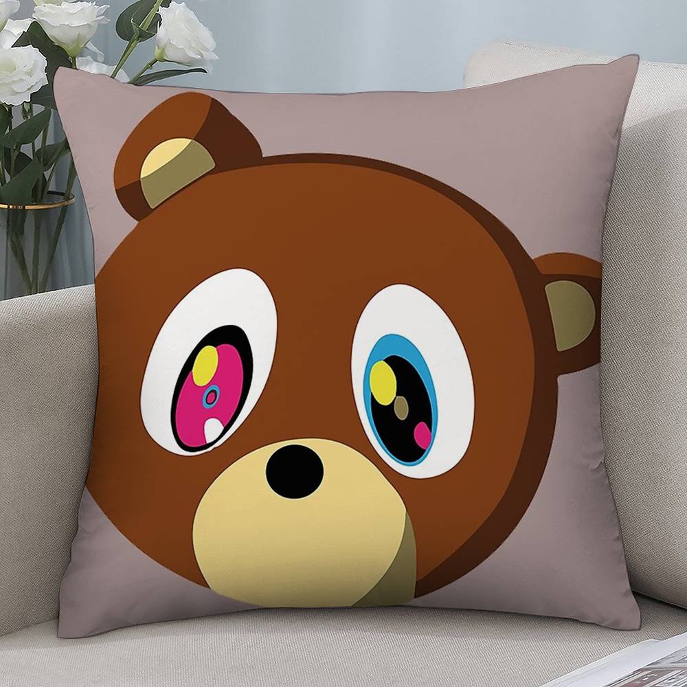 Rapper K-Kanye W-West Pillow Case Short Plush Double-sided Print Square Throw Pillow Covers Sofa Home Cushion Decor