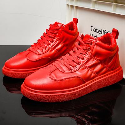 Tendência da Moda Tênis Masculino Vermelho Original Calçados de Couro Respiráveis Casuais Masculino para Exterior Tênis Esportivos de Cano Alto Masculino Zapatillas Hombre
