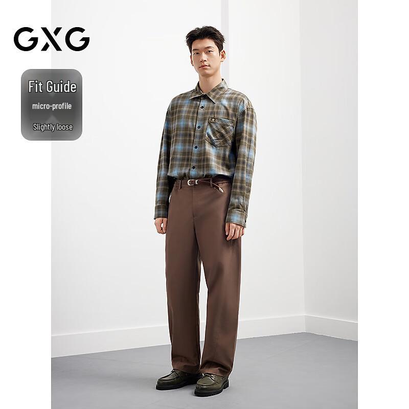 Veste chemise à carreaux manches longues pour homme GXG