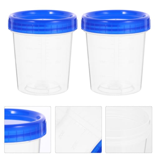 Mipcase 20-Piece Specimen Collection Container, Single Urine Specimen Cup with Screw-On Leak-Resistant Lid for Urine, Feces, and Semen Sample Collecti