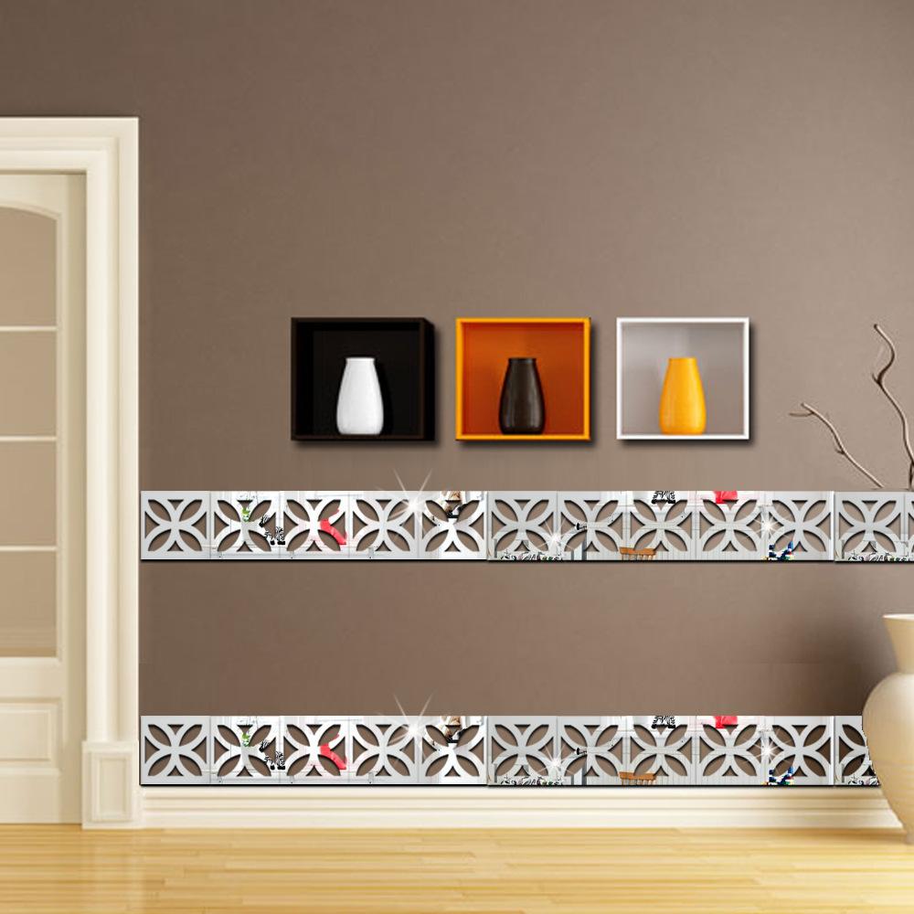 10pcs Building Border Acrylic Mirror Sticker Wall Art Home Removable DIY Decoration Irregular Mirror Wall Stickers Home Decor