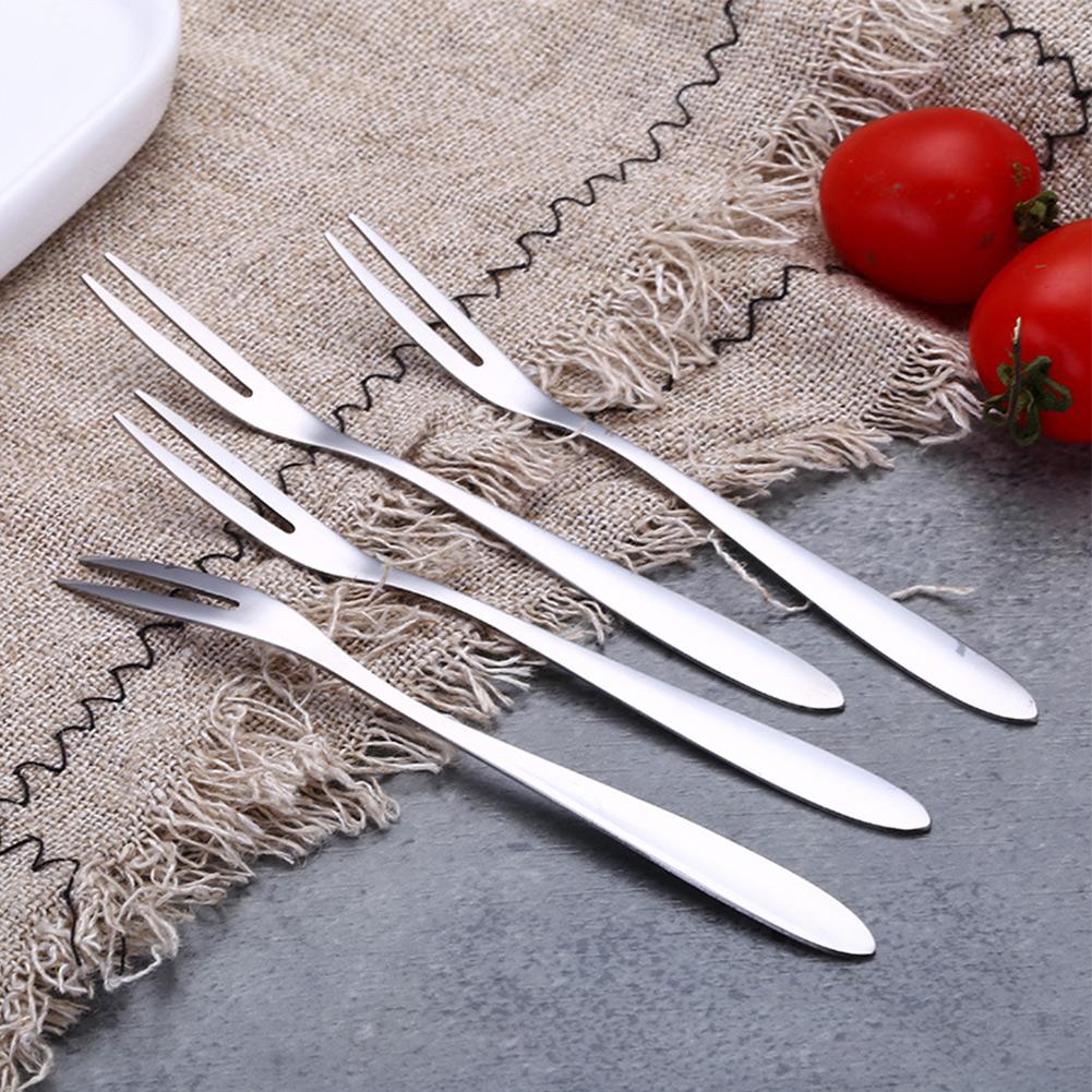 12.8*0.9cm Fruit Fork 5pcs Camping For Family Restaurant