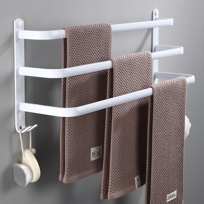Weißer Space-Aluminium Mehrschichtiger Badezimmer-Handtuchhalter - Drei Stangen