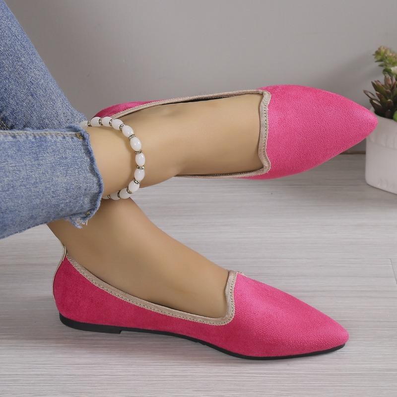 Dámské jarní a podzimní nové boty na ploché podrážce velké velikosti líné nazouvací s mělkým výstřihem špičaté Doudou boty