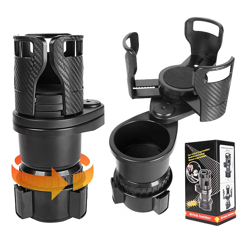 Coollooda Car Drink Holder 2025 Sticker 360 Degree Rotation Car Cup Adjustable Smartphone Multifunctional Car Drink Can Hold Black Fiber [New