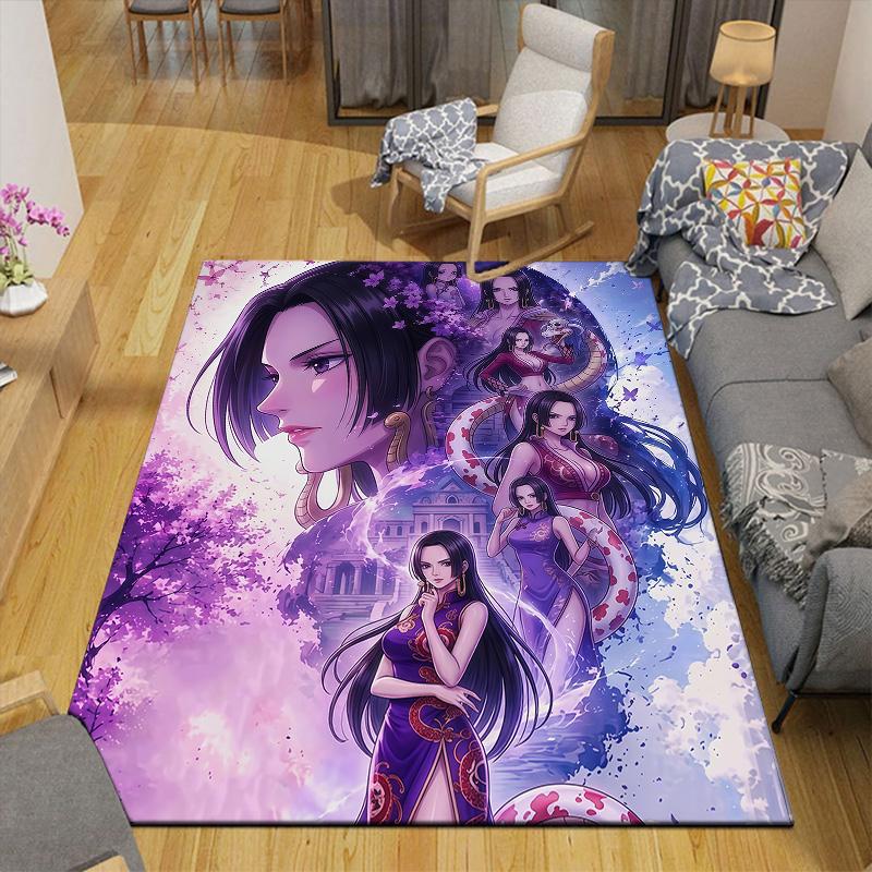 Nico Robin Flannel Pattern Square Carpet,Area Rug,Carpet Rug for Living Room Bedroom Sofa Playroom Decor,Non-slip Floor Mat