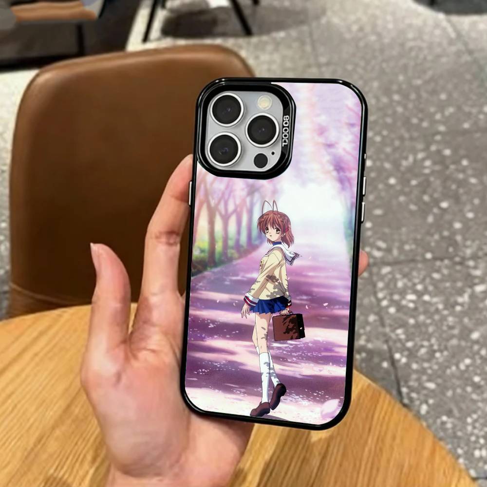 E-Emotional C-Clannad   Phone Case For iPhone17,16,15,14,13,12,11 Plus,Pro Max Colored Silver Plated Inside Cover