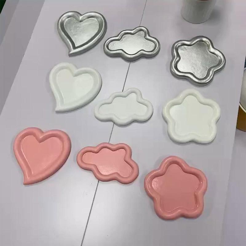 Creative Resin Trays Home Decor Jewelry Dish Heart Cloud Shape Storage Plate Organizer Watch Keys Holder Earrings Necklace Bowls