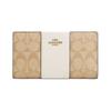 Slim Wallet 18 Branded Snap Closure Coated Canvas and Smooth Leather Wallet Regular Women's Light Khaki and White Light Khaki and White