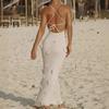 Women's New Suspender Skirt Sexy Dress Three-dimensional Floral Knitted Backless Lace-up Hip Skirt