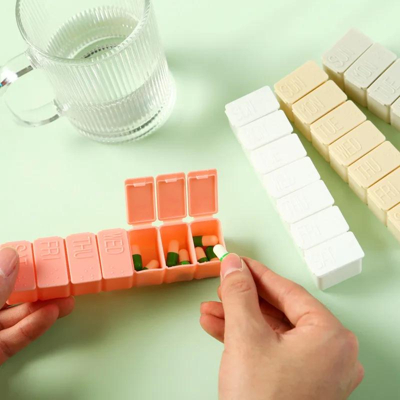 1 Stuk 7 Dagen Mini Medicijndoos Wekelijkse Tablet Houder Opberg Organizer Container Doosje 7 Vakjes Verdelers Draagbare Afgesloten Pillendoosje