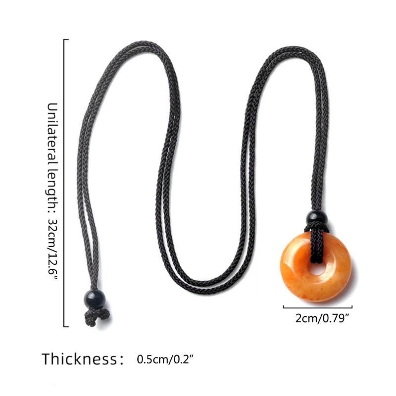 Crystal Agate Pendant Clavicle Chain Adjustable Cold Wind Safety Buckle Necklace