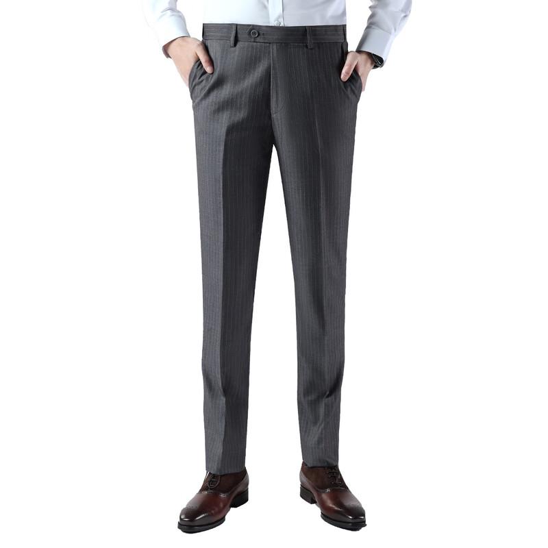 ROMON Men's Grey Herringbone Dress Pants