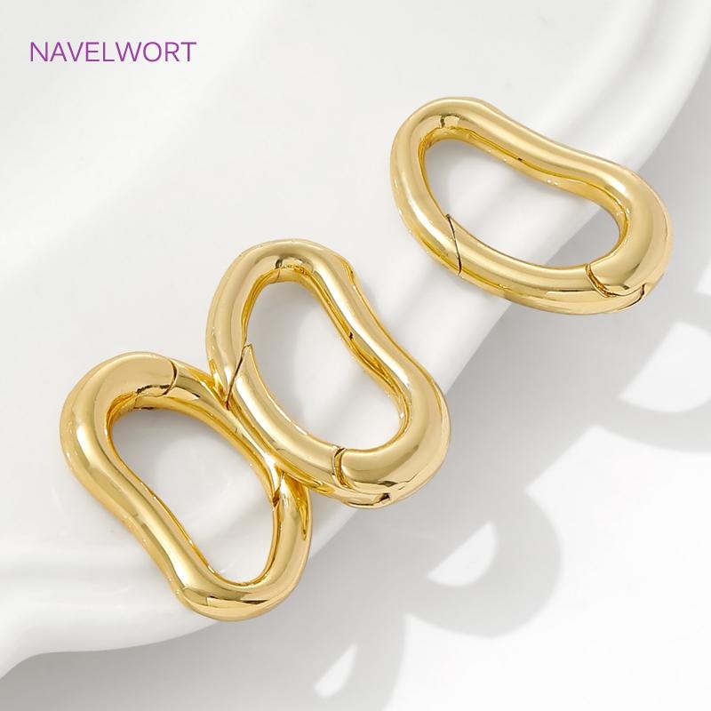 18K Gold Plated D-Ring Spring Clasp For Bracelet Making,Brass Buckle Clasp Carabiner,Locks For Jewelry,Accessories For Jewelry
