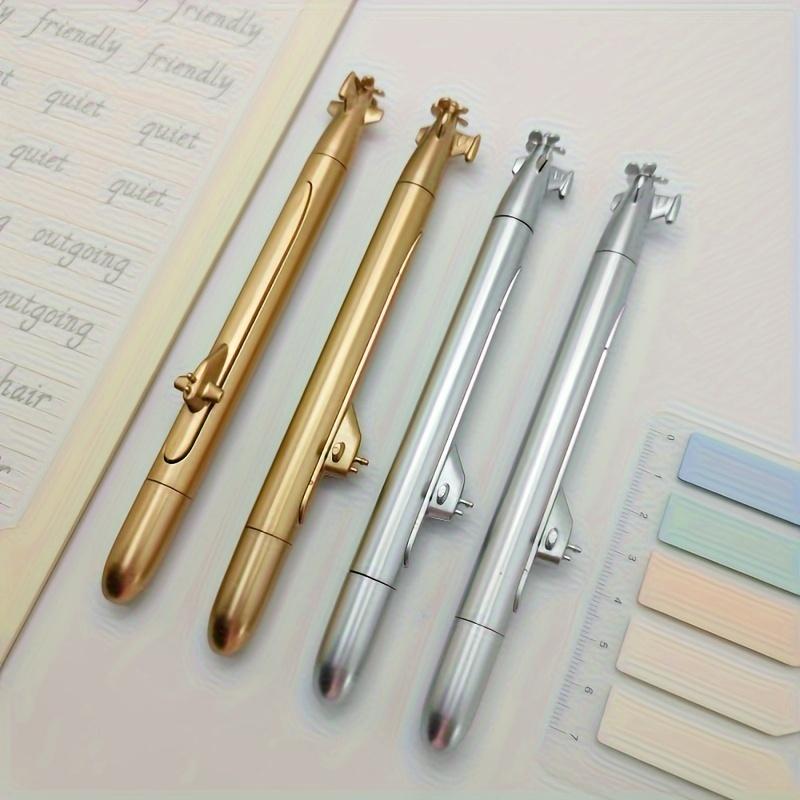 1Pc Golden Silvery Simulated Nuclear Submarine Model Pens, Simulated Submarine-shaped Ballpoint Pens Gifts