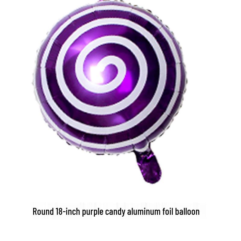 18" Aluminum Foil Pinwheel Candy Lollipop Balloon - Birthday & Christmas Party Decoration